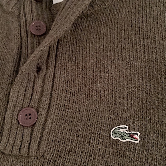 Dark Olive Green Lacoste Pullover - Picture 5 of 7